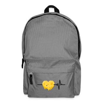 Käse ist mein Leben, Herzschlag, Cheese Lover - Rucksack - Mittelgrau - Vorne