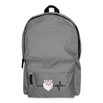 Bowling is my life, heartbeat, strike - Backpack - elephant grey - Front