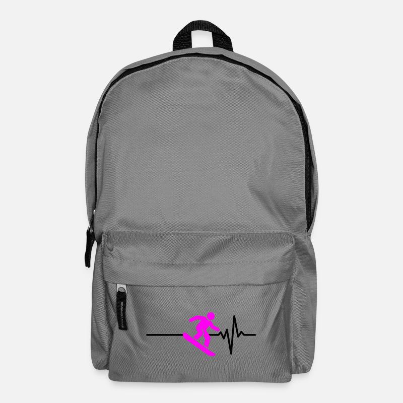SNOWBOARDERIN HERZSCHLAG PINK, WINTERSPORT - Rucksack - Mittelgrau