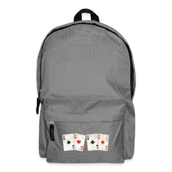 Vintage Retro Aces – Spielkarten – Poker - Rucksack - Mittelgrau - Vorne