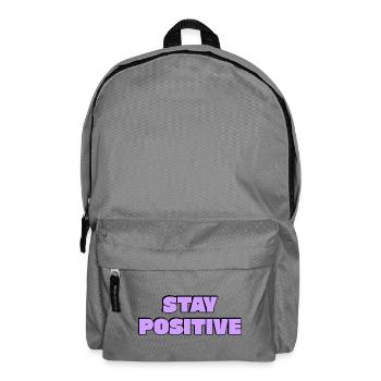 Positiv bleiben Fett Retro-Text - Rucksack - Mittelgrau - Vorne