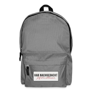 Hab nachgedacht – Jetzt ist es schlimmer - Rucksack - Mittelgrau - Vorne