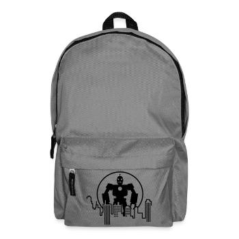 Robot Skyline – Sci-Fi Android Silhouette Shirt - Rucksack - Mittelgrau - Vorne