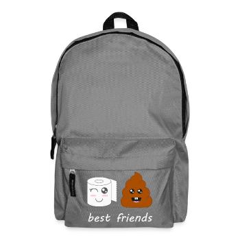 Klopapier und Poop - Rucksack - Mittelgrau - Vorne