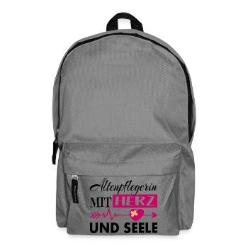 Altenpflegerin mit Herz und Seele - Rucksack - Mittelgrau - Vorne