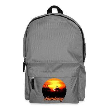 Hamburg Sonnenuntergang Hafen - Rucksack - Mittelgrau - Vorne