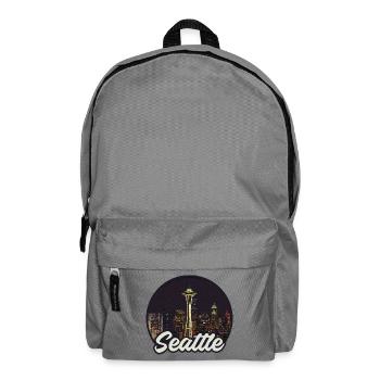 Seattle Skyline Nacht Patch - Rucksack - Mittelgrau - Vorne