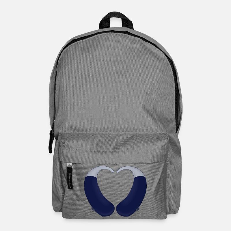 Herz und Hörgerät - Rucksack - Mittelgrau