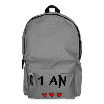 1. 1 JAHR. 1. JAHRESTAG. GEBURTSTAG 1 JAHR - Rucksack - Mittelgrau - Vorne