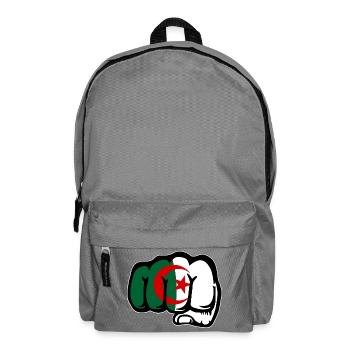 Algerien Flagge Hand Faust - Rucksack - Mittelgrau - Vorne