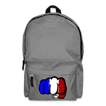 Frankreich Flagge Hand Faust - Rucksack - Mittelgrau - Vorne