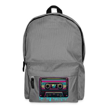 Retro Neon Musik-Kassette Vintage Sound - Rucksack - Mittelgrau - Vorne