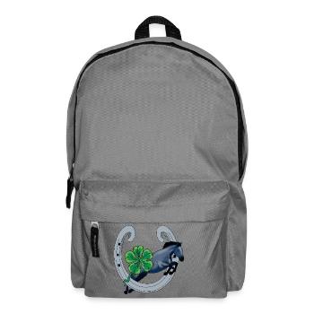 Cheval avec Chance et Trèfle Vert - Sac à dos - gris éléphant - Devant