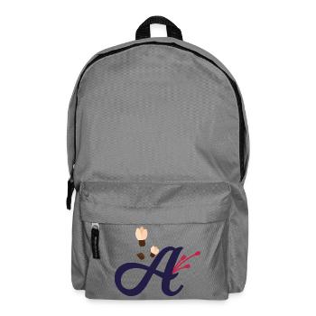 Eleganter Buchstabe 'A' mit Blumen - Rucksack - Mittelgrau - Vorne