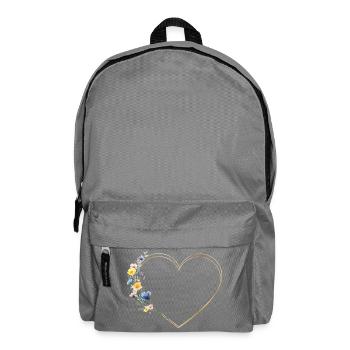 Coeur et fleurs sauvages personnalisables - Sac à dos - gris éléphant - Devant