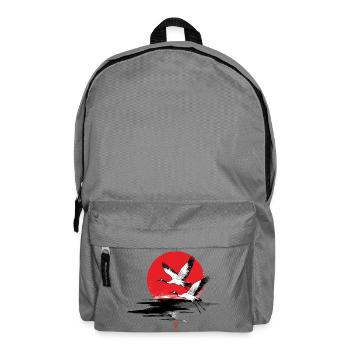 Grues japonaises soleil rouge illustration - Sac à dos - gris éléphant - Devant