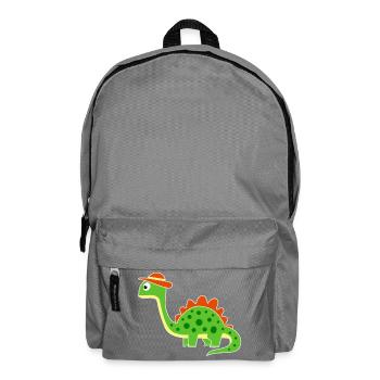 Cute dino with hat - Backpack - elephant grey - Front