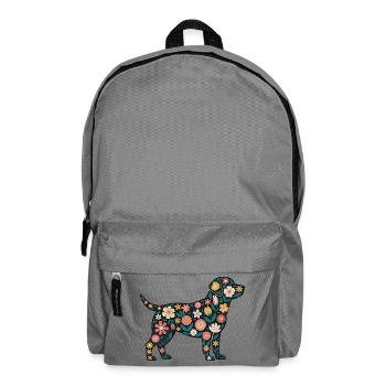 Flower Dog Silhouette - Backpack - elephant grey - Front