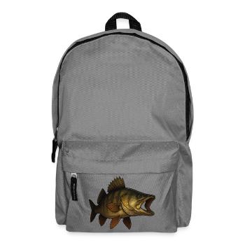 Detailed Zander Fish Artwork - Backpack - elephant grey - Front