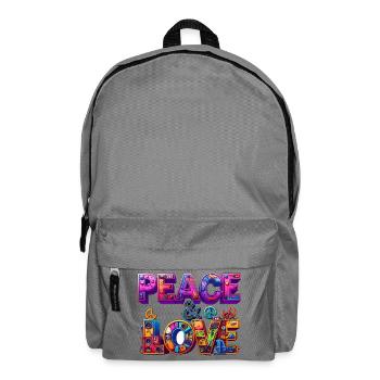 Peace & Love - Rucksack - Mittelgrau - Vorne