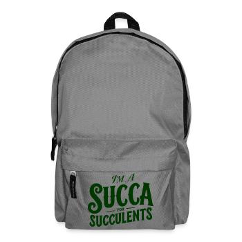 Ich bin ein Sukka für Sukkulenten - Rucksack - Mittelgrau - Vorne