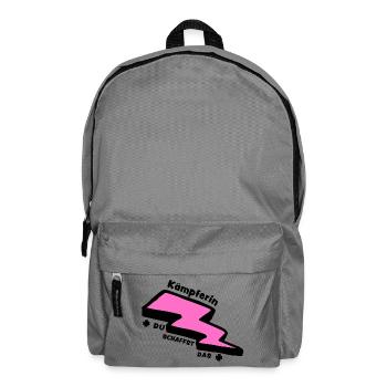 Glücksbringer: Du schaffst das! Kämpferin - Rucksack - Mittelgrau - Vorne