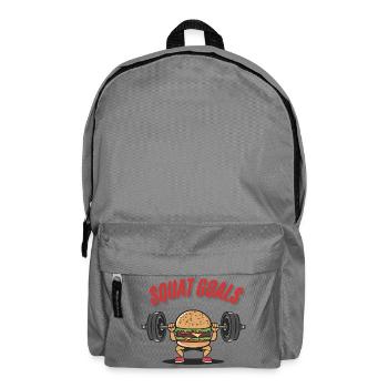 Squat Goals Cartoon Burger Fitness Design - Rucksack - Mittelgrau - Vorne