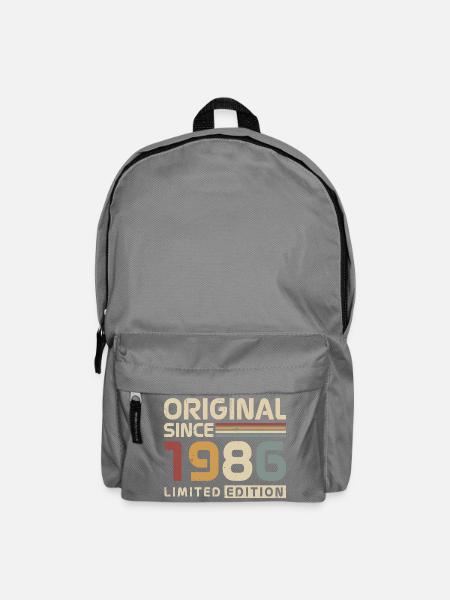 Original 1986 Jahrgang Vintage Geburtstag Retro - Rucksack - Mittelgrau