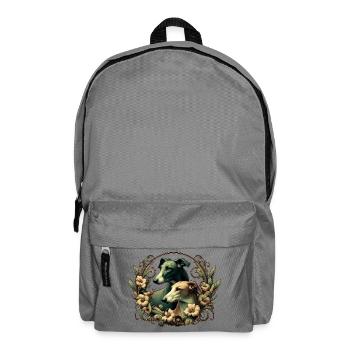 Hunde & Blumen Art Nouveau Grafik b - Rucksack - Mittelgrau - Vorne