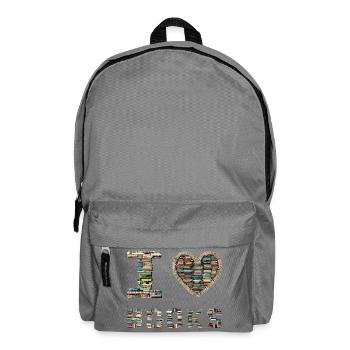 I love books / book fan - Backpack - elephant grey - Front
