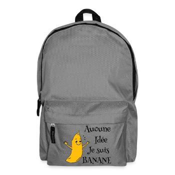 Banana mascot on black background - Backpack - elephant grey - Front