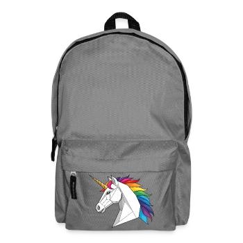 Geometric Unicorn with Rainbow - Backpack - elephant grey - Front