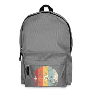 Heartbeat Horse in Retro Rainbow - Backpack - elephant grey - Front