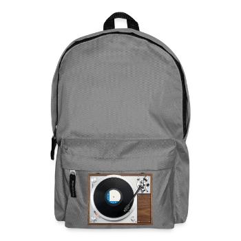 Jeu de vinyle vinyle gramophone platine - Sac à dos - gris éléphant - Devant