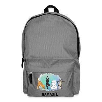 Katzen-Namaste: Yoga und Zen - Rucksack - Mittelgrau - Vorne