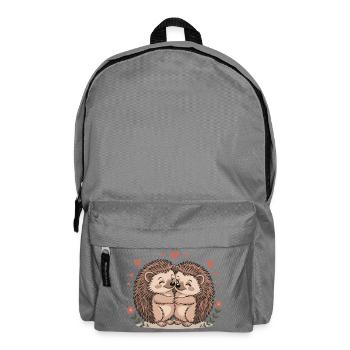 Igel Paar Liebe mit Herzen - Rucksack - Mittelgrau - Vorne