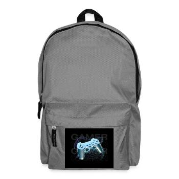 Neonblauer Controller 3D - Rucksack - Mittelgrau - Vorne