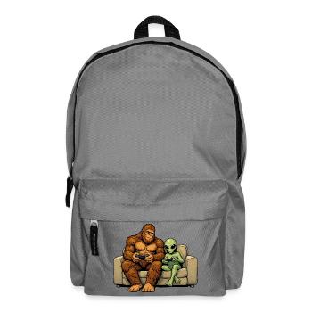 Bigfoot Alien Spielt Videospiel Gaming Sasquatch - Rucksack - Mittelgrau - Vorne
