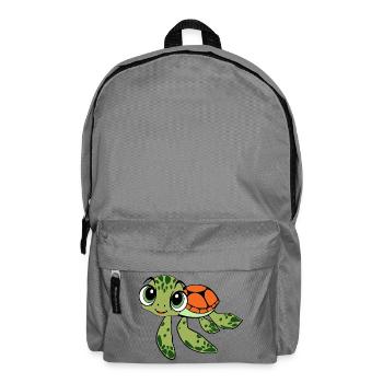 Cheerful Turtle Caricature - Backpack - elephant grey - Front