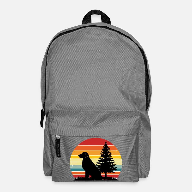 Silhouette rétro de chien Coucher de soleil - Sac à dos - gris éléphant