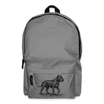 Croquis de pitbull – Design minimaliste de chien - Sac à dos - gris éléphant - Devant