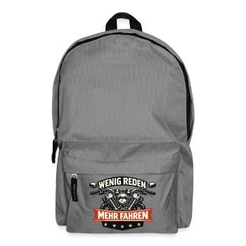 Wenig reden mehr fahren Motorrad Vintage - Rucksack - Mittelgrau - Vorne