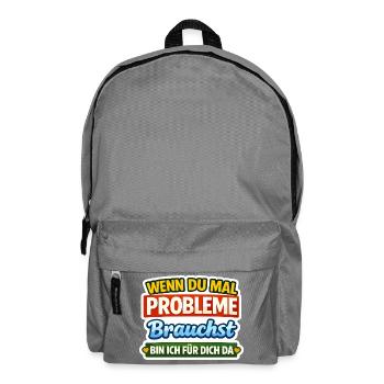 Wenn Du Mal Probleme Brauchst - Rucksack - Mittelgrau - Vorne