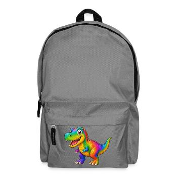 Colorful dinosaur cartoon funny animal - Backpack - elephant grey - Front