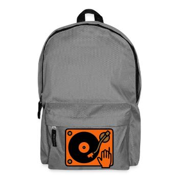 DJ Plattenspieler Hand Scratching - Rucksack - Mittelgrau - Vorne