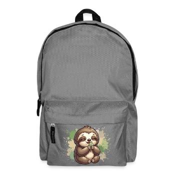 Sloth with leaf cuddles - Backpack - elephant grey - Front