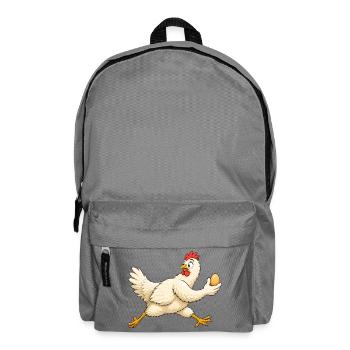 Huhn bringt das Ei in Sicherheit - Rucksack - Mittelgrau - Vorne