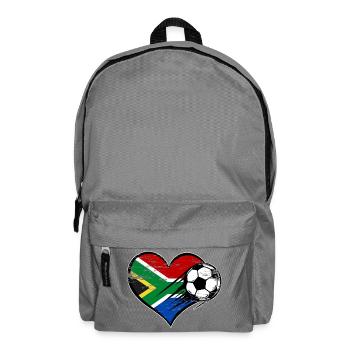 Südafrika Flagge Fußball mit Herz used - Rucksack - Mittelgrau - Vorne