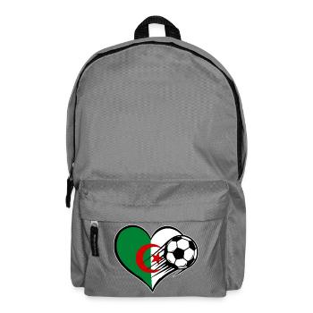 Algeria Flag Football with Heart - Backpack - elephant grey - Front