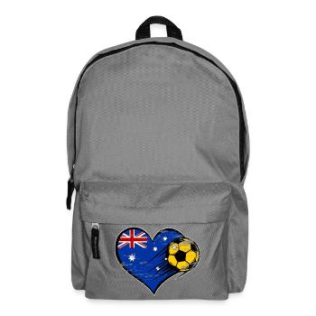 Australien Flagge Fußball mit Herz used - Rucksack - Mittelgrau - Vorne